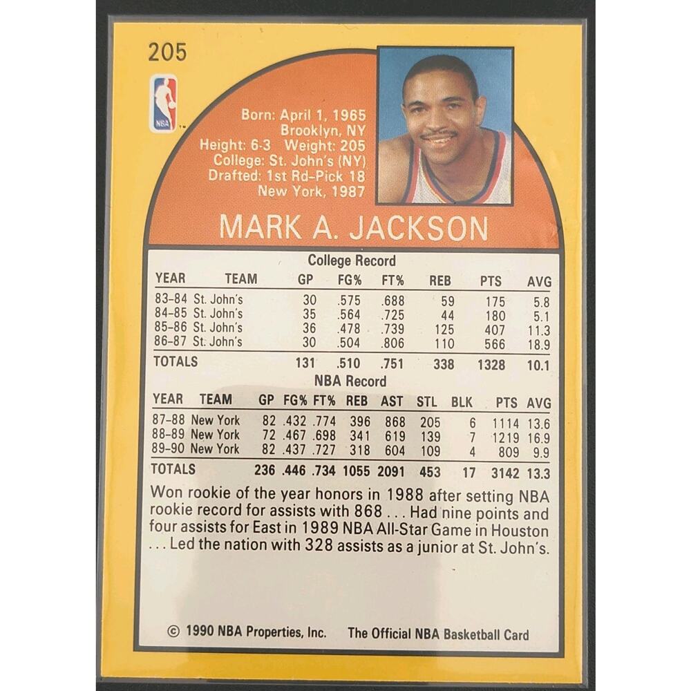 1990-91 NBA Hoops Mark Jackson Menendez Brothers Rookie Card - Picture 2 of 3